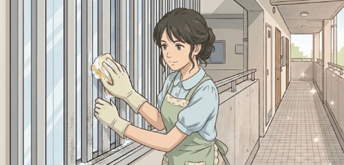 水で汚れを洗い流す